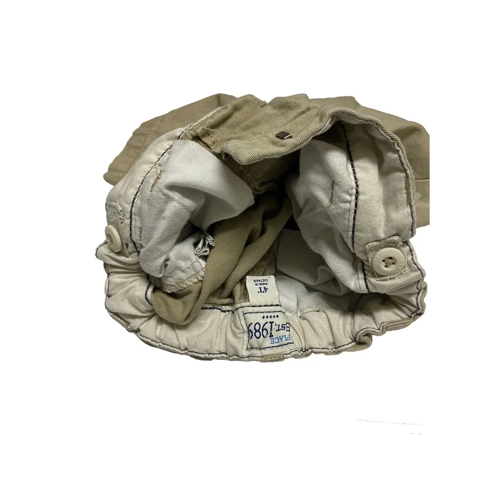 Children's Place Boys Shorts Sz 4T Khaki Tan Solid Adjustable Waist Four Pockets